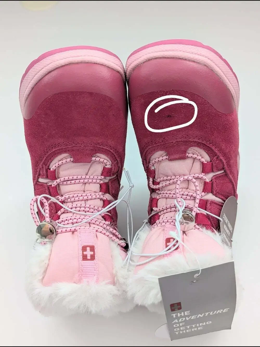 NWT Swiss Tech Girls' (Size8) Suede Waterproof Winter Snow Boots w/Faux Fur Cuff